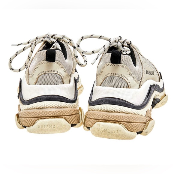 Balenciaga Triple S Low Top Sneakers Grey Mesh And Leather - Picture 2 of 5